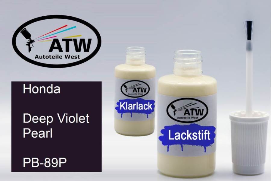 Honda, Deep Violet Pearl, PB-89P: 20ml Lackstift + 20ml Klarlack - Set, von ATW Autoteile West.